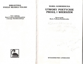 Okładka: Maria Komornicka - Utwory poetyckie prozą i wierszem