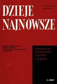 Okładka: Tadeusz Wolsza - Dzieje najnowsze 1 - 2003