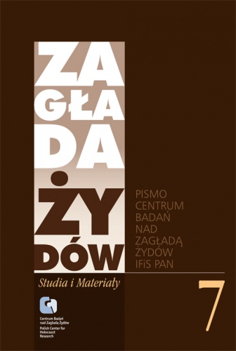 Okładka: Alina Skibińska - Zagłada Żydów. Studia i Materiały vol. 7 R. 2011