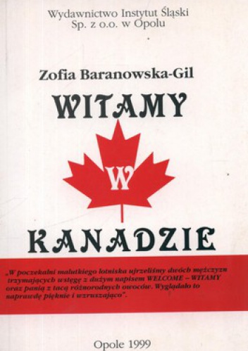 Okładka: Zofia Baranowska-Gil - Witamy w Kanadzie