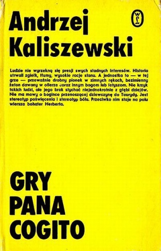 Okładka: dr hab. Andrzej Kaliszewski - Gry Pana Cogito