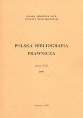 Okładka: Ewa Łętowska - Polska Bibliografia Prawnicza zeszyt XLII 2006
