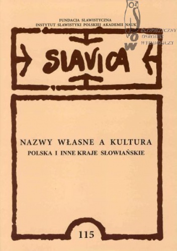 Okładka:  praca zbiorowa - Nazwy własne a kultura. Polska i inne kraje słowiańskie.