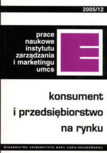 Okładka: Genowefa Sobczyk - Konsument i przedsiębiorstwo na rynku.