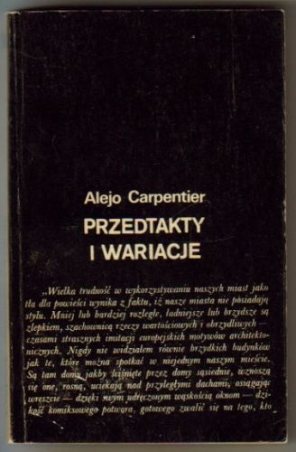 Okładka: Alejo Carpentier - Przedtakty i wariacje