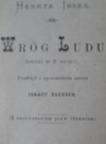 Okładka: Henrik Ibsen - Wróg ludu