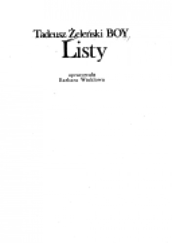 Okładka: Tadeusz Boy-Żeleński - Listy