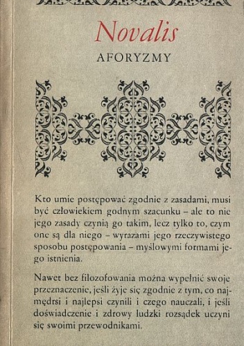Okładka: Friedrich Leopold von Hardenberg - Aforyzmy