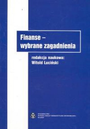 Okładka: Witold Luciński - Finanse Wybrane zagadnienia