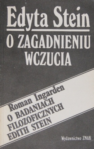 Okładka: Edyta Stein - O zagadnieniu wczucia