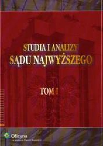 Okładka: Krzysztof Ślebzak - Studia i analizy Sądu Najwyższego t.1