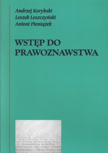 Okładka: Leszek Leszczyński - Wstęp do prawoznawstwa