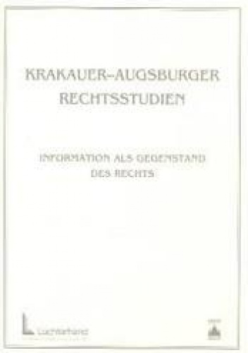 Okładka: Jerzy Stelmach - Krakauer Augsburger rechtsstudien