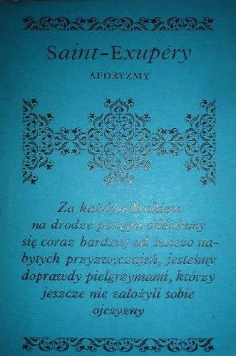 Okładka: Antoine de Saint-Exupéry - Aforyzmy