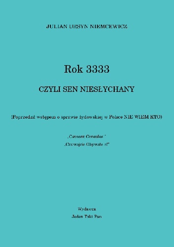 Okładka: Julian Ursyn Niemcewicz - Rok 3333