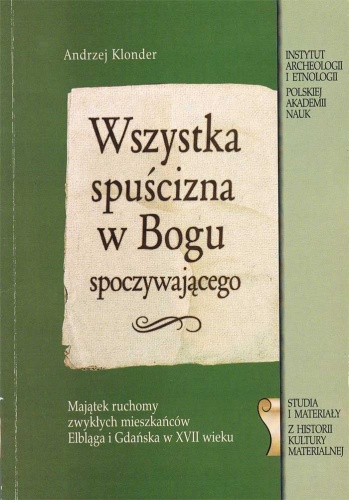 Okładka: Andrzej Klonder - Wszystka spuścizna w Bogu spoczywającego