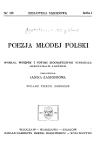 Okładka: Mieczysław Jastrun - Poezja Młodej Polski