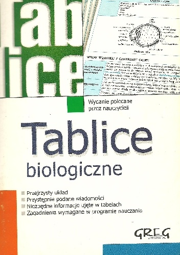 Okładka: Agnieszka Jakubowska - Tablice biologiczne