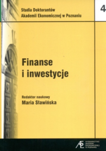 Okładka: Maria Sławińska - Finanse i inwestycje