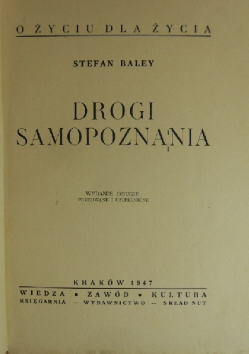 Okładka: Stefan Baley - Drogi Sampoznania