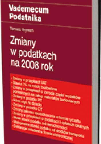 Okładka: Tomasz Krywan - Zmiany w podatkach na 2008 rok