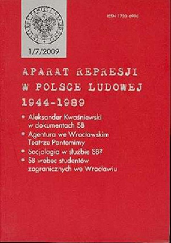 Okładka:  praca zbiorowa - Aparat represji w Polsce Ludowej 1944-1989 nr (7)