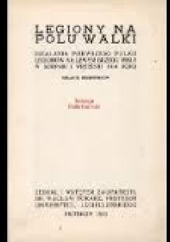 Okładka: Wacław Tokarz - Legiony na polu walki
