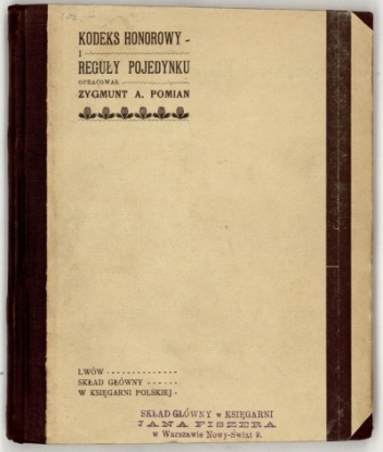 Okładka: Wilhelm Feldman - Kodeks honorowy i reguły pojedynku