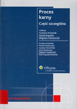 Okładka: Zbigniew Sobolewski - Proces karny. Część szczególna