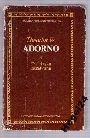Okładka: Theodor Adorno - Dialektyka negatywna