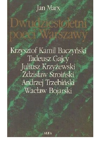 Okładka: Jan Marx - Dwudziestoletni poeci Warszawy