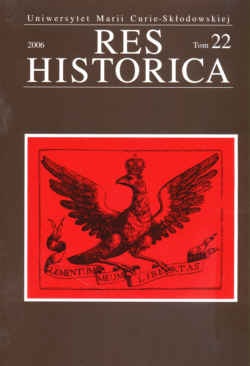 Okładka: Jan Lewandowski - Res Historica. Tom 22.