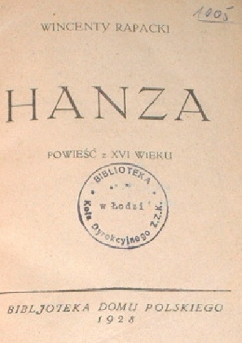 Okładka: Wincenty Rapacki - Hanza