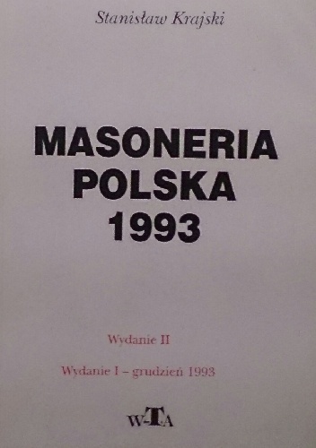 Okładka: Stanisław Krajski - Masoneria polska 1993 : fakty, konteksty, komentarze