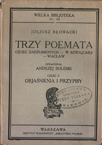 Okładka: Juliusz Słowacki - Trzy poemata
