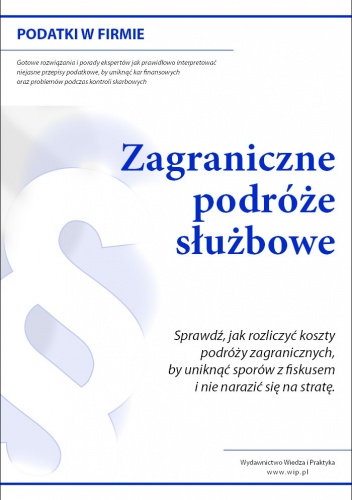 Okładka: Joanna Wasilewska - zagraniczne podróże służbowe pracowników - e-book