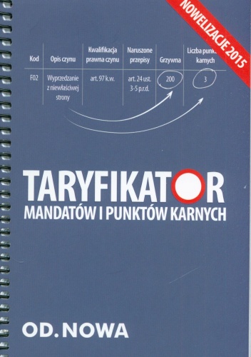 Okładka: Anna Prus - Taryfikator mandatów i punktów karnych