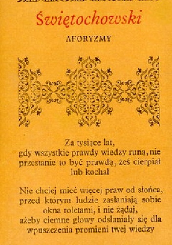 Okładka: Aleksander Świętochowski - Aforyzmy
