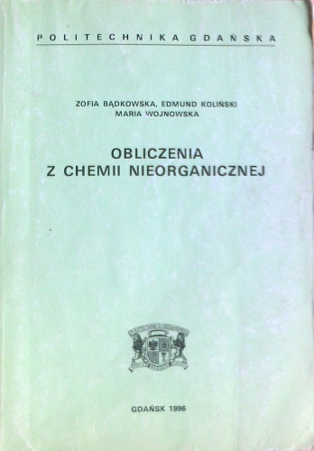 Okładka: Zofia Bądkowska - Obliczenia z chemii nieorganicznej