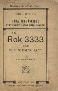 Okładka: Julian Ursyn Niemcewicz - Rok 3333 czyli Sen niesłychany