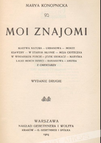 Okładka: Maria Konopnicka - Moi znajomi