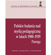 Okładka: Sławomir Sztobryn - Polskie badania nad myślą pedagogiczną w latach 1900-1939. Parerga