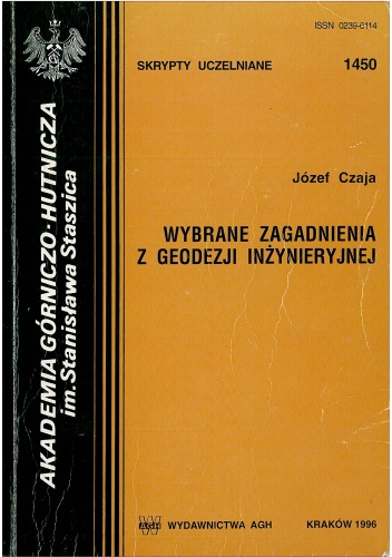 Okładka: Józef Czaja - Wybrane zagadnienia z geodezji inżynieryjnej