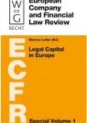 Okładka: M. Lutter - Legal Capital in Europe