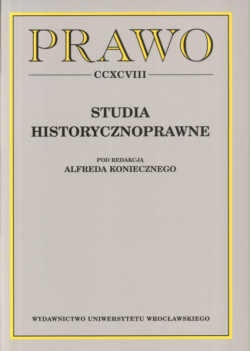 Okładka: Alfred Konieczny - Studia historycznoprawne. Prawo CCXCVIII