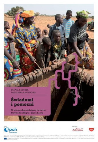 Okładka: Sylwia Kulczyk - Świadomi i pomocni. W stronę odpowiedzialnej turystyki. Przykłady z Nigru i Sierra Leone