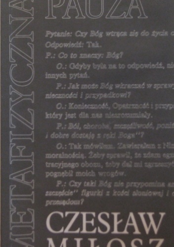 Okładka: Czesław Miłosz - Metafizyczna pauza