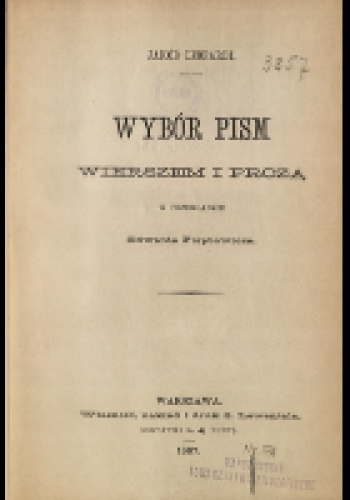 Okładka: Giacomo Leopardi - Wybór pism wierszem i prozą