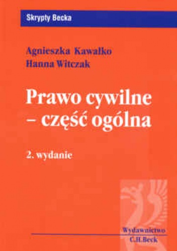 Okładka: Hanna Witczak - Prawo cywilne Część ogólna /Skrypty becka