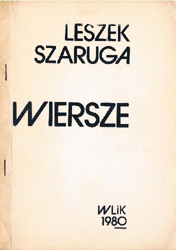 Okładka: Leszek Szaruga - Wiersze